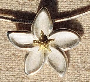 Silver and Gold Frangipenny Pendant